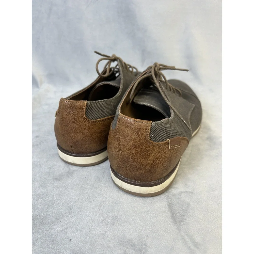 r2 Shoes Harvey Mens Size 11 M Lace Up Gray‎ Brown Casual Dress Every Day Wear